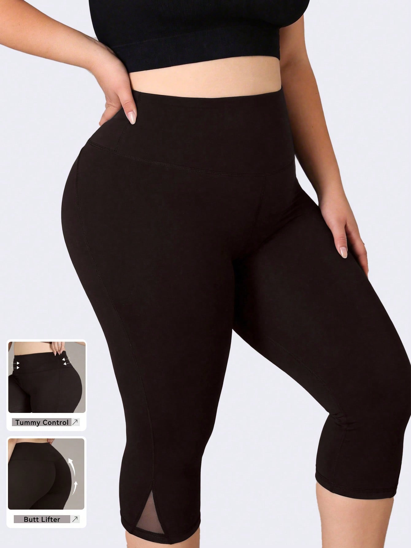 Yoga Fitness Workout - Plus Size Gym Leggings Women Mesh