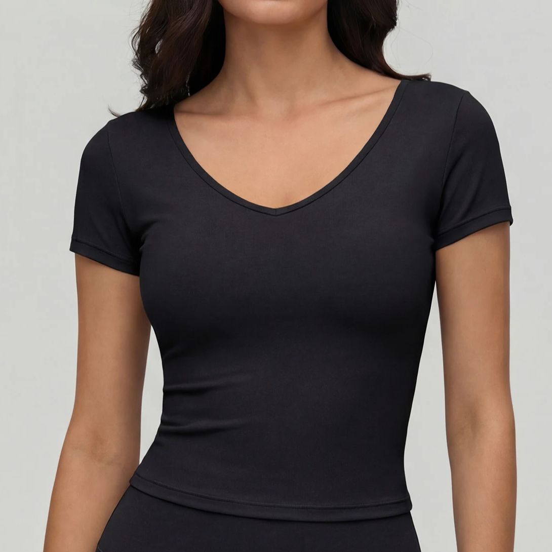 Yoga Fitness Stretching - Women's V-neck short-sleeve yoga & fitness
