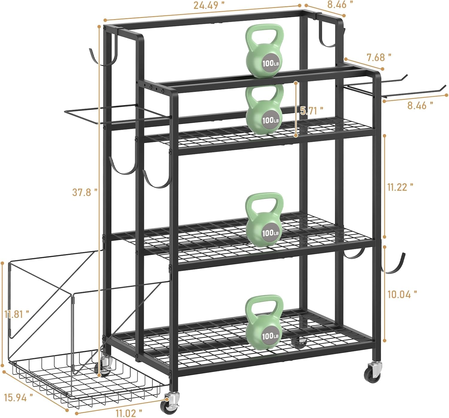 Home Gym Storage, No Material  - Kettlebell review and price