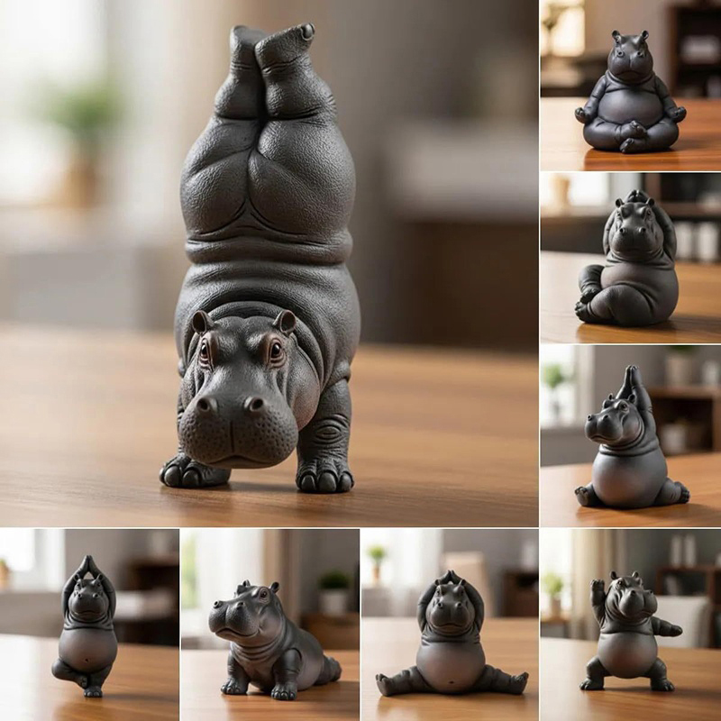 Yoga Master Hippo Statue Handc - Yoga Fitness Model review and price