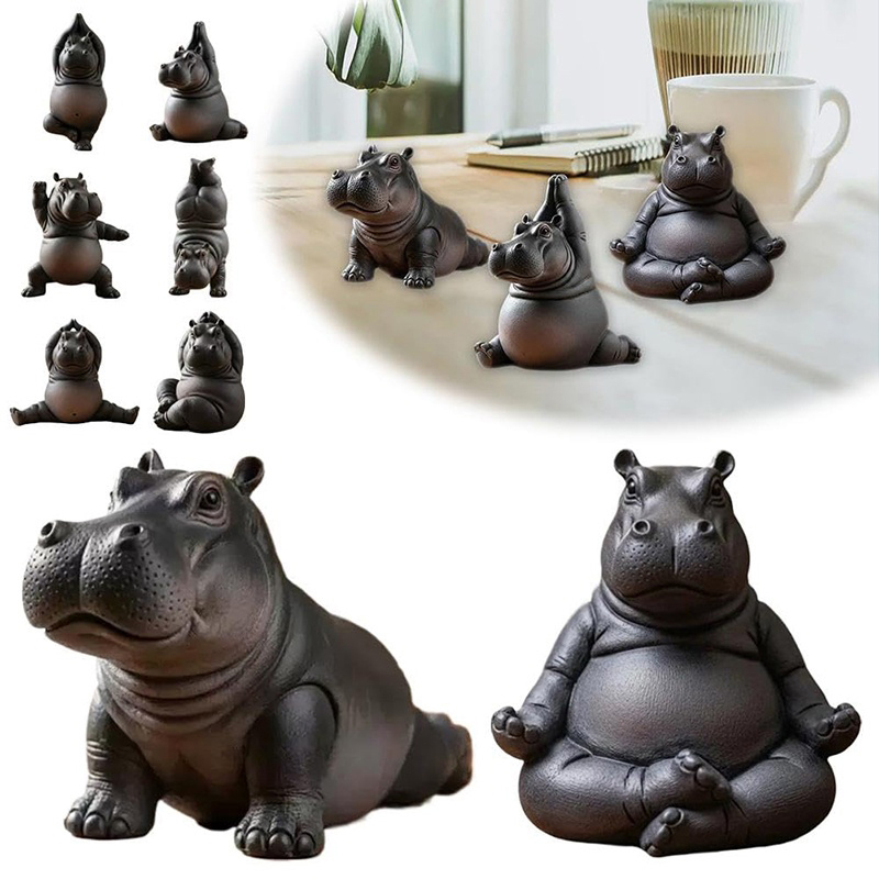 Yoga Master Hippo Statue Handc - Yoga Fitness Model review and price