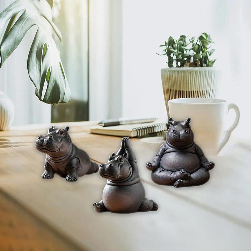 Yoga Master Hippo Statue Handc - Yoga Fitness Model review and price