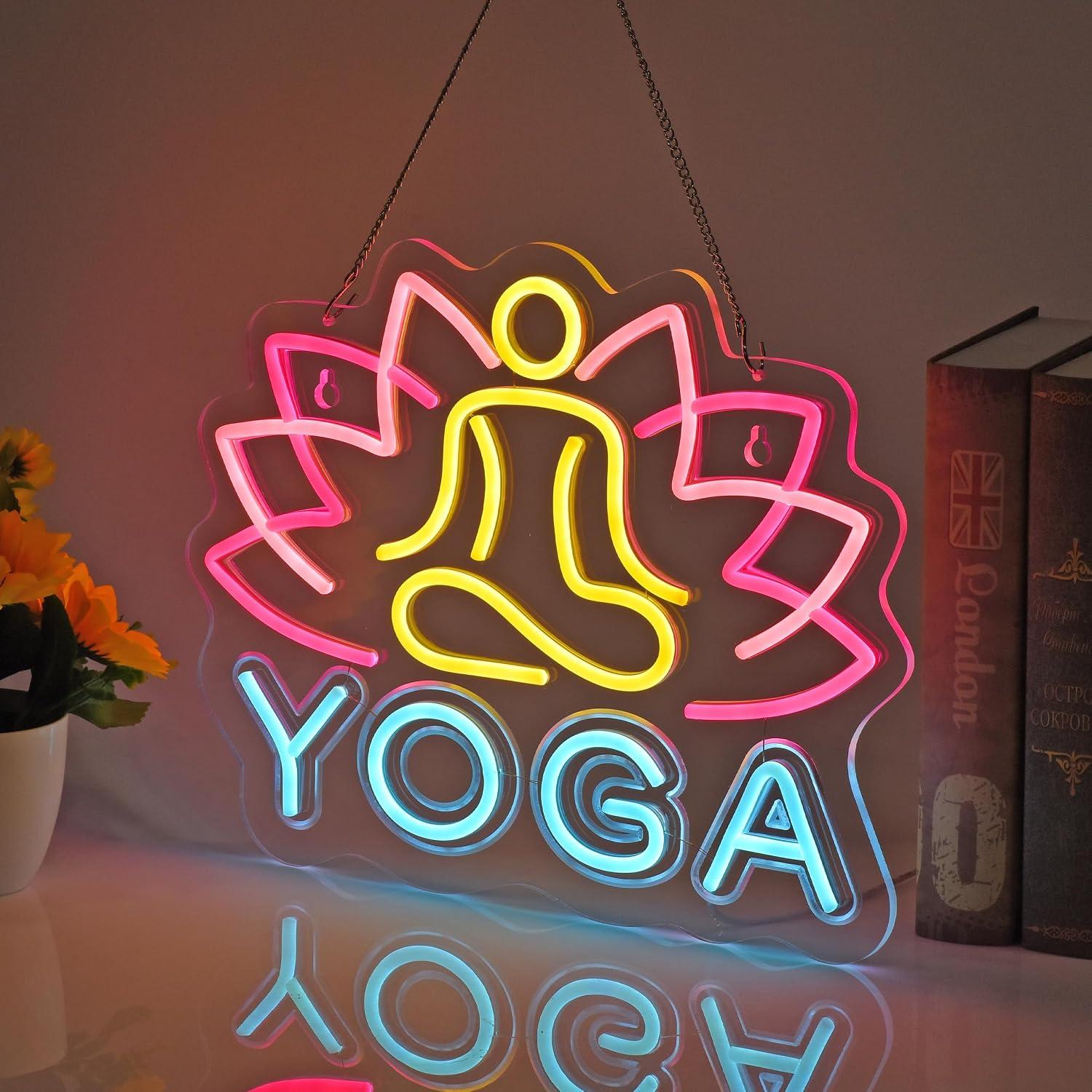 Yoga Neon Sign Dimmable LED Ne - Yoga Fitness Club review and price