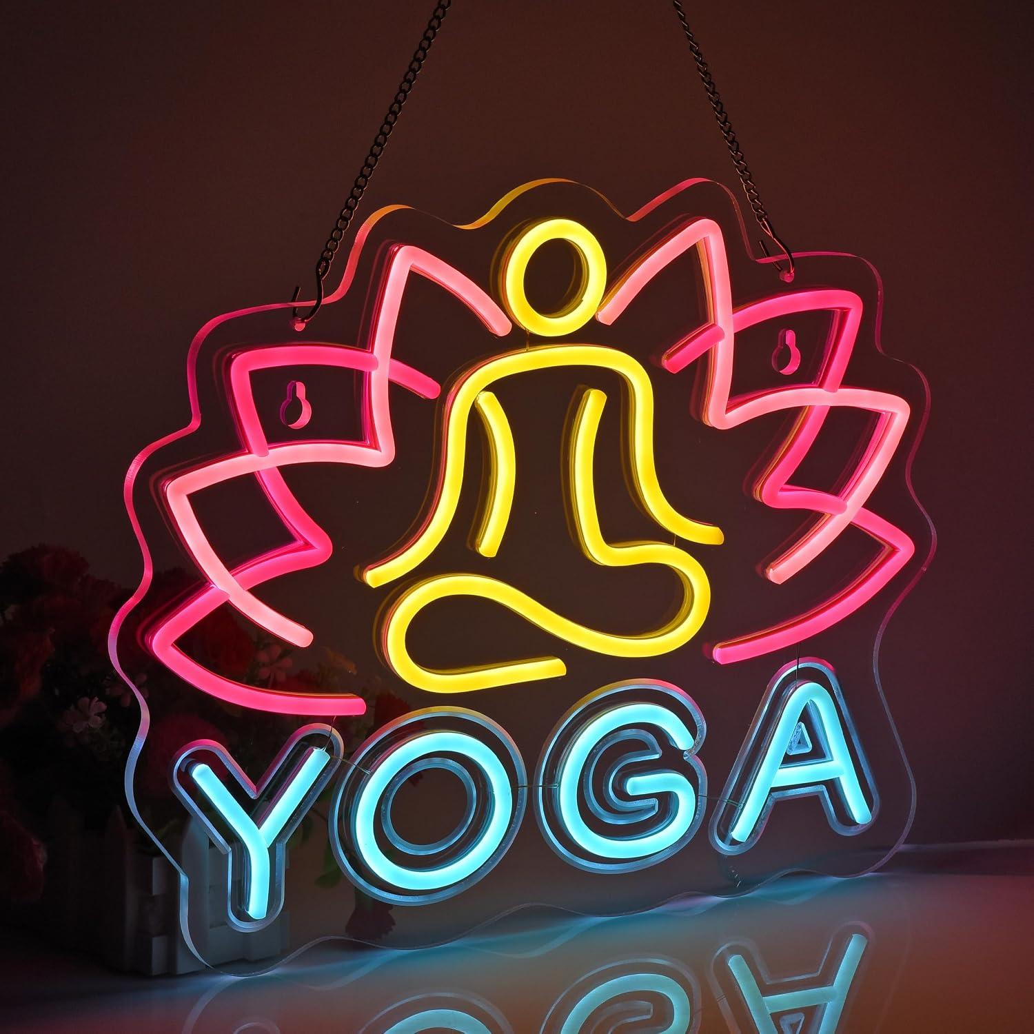 Yoga Neon Sign Dimmable LED Ne - Yoga Fitness Club review and price